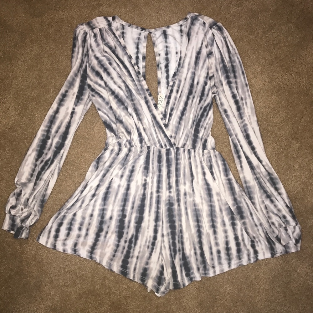 Tie-Dye V-Neck Romper